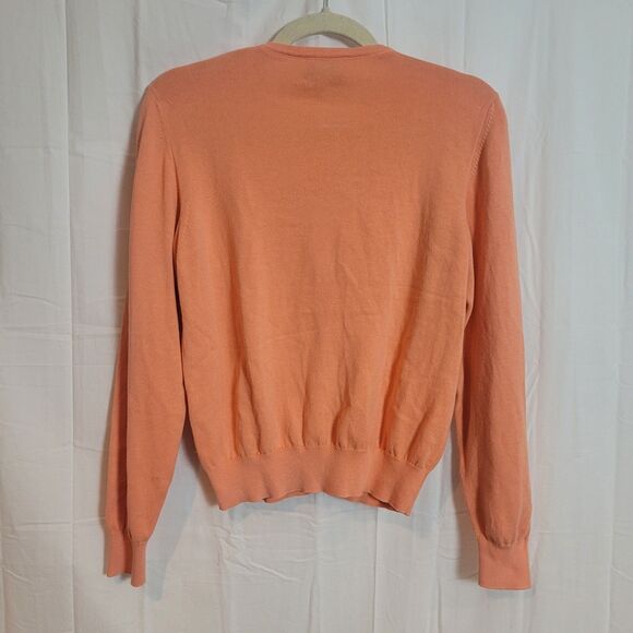 Vintage Lilly Pulitzer Cotton Cardigan Sweater Womens Medium Peach Orange Preppy - Picture 2 of 9